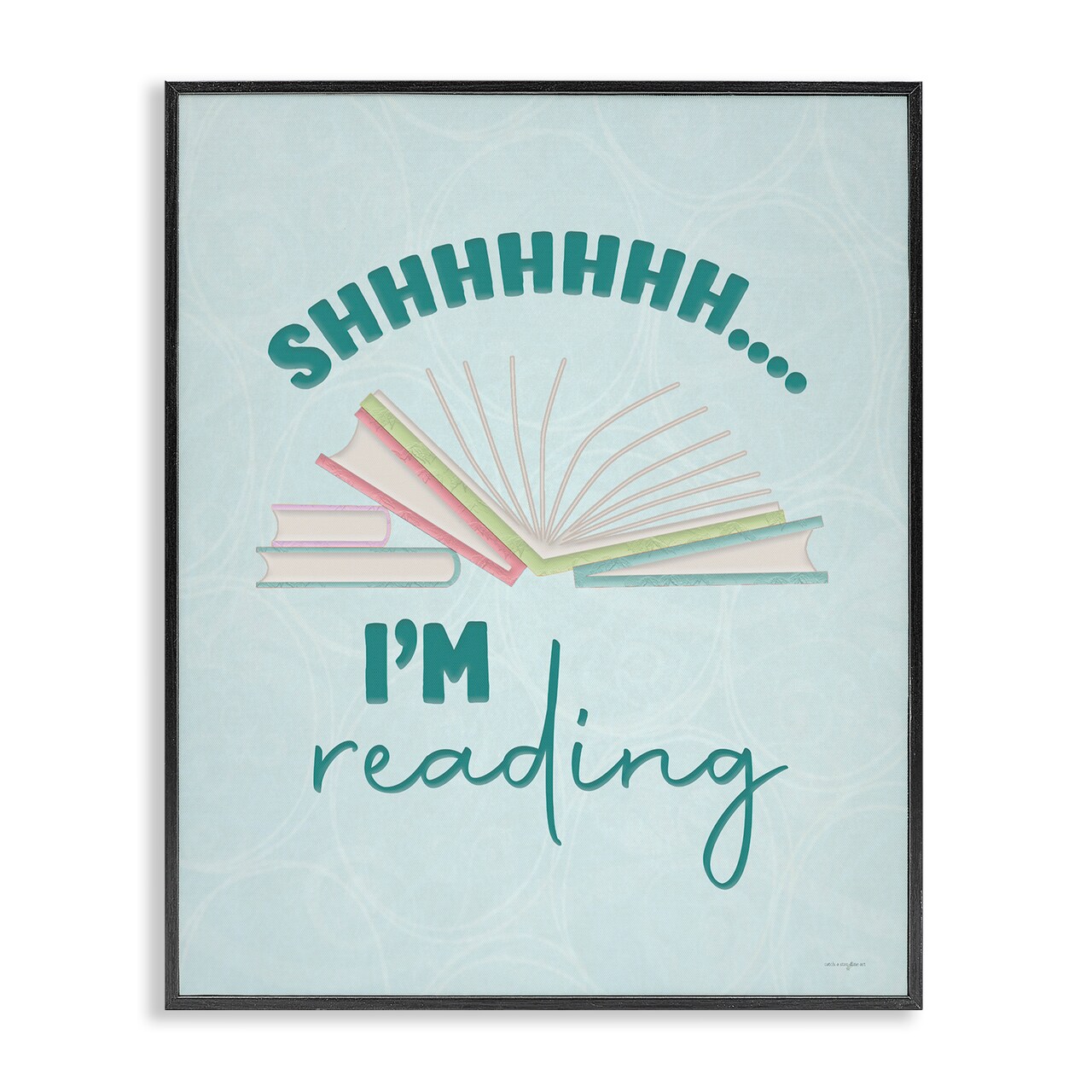 Stupell Industries Shhh I'm Reading Framed Giclee, design by Seven Trees Design